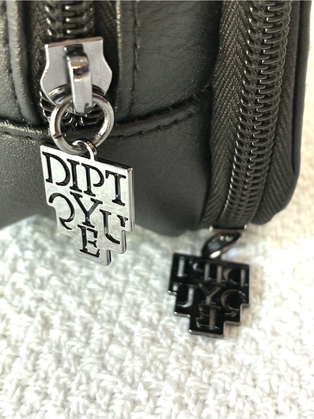 Diptyque x Qatar Airways Black Vegan Leather Business Class Amenity Travel Pouch